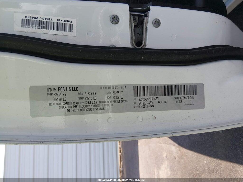 2C3CDXBG7KH636521 2019 DODGE CHARGER photo no. 9