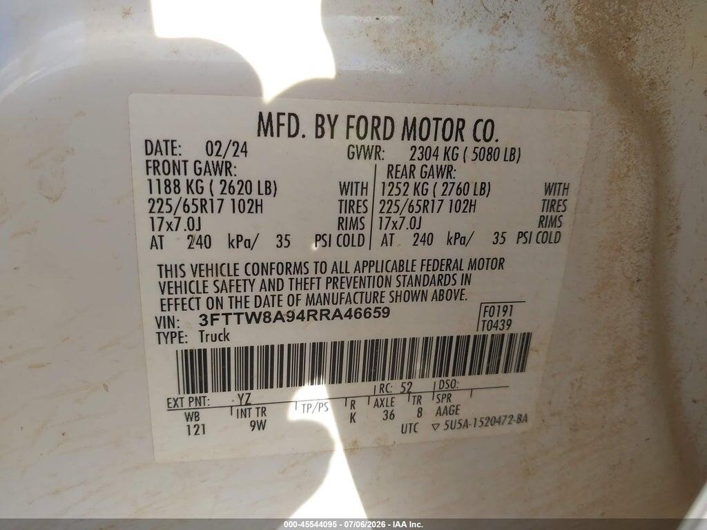 3FTTW8A94RRA46659 2024 FORD MAVERICK photo no. 9