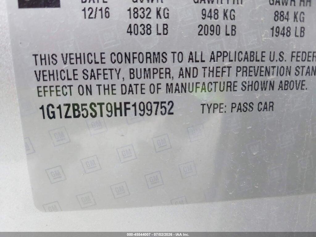 1G1ZB5ST9HF199752 2017 CHEVROLET MALIBU photo no. 9