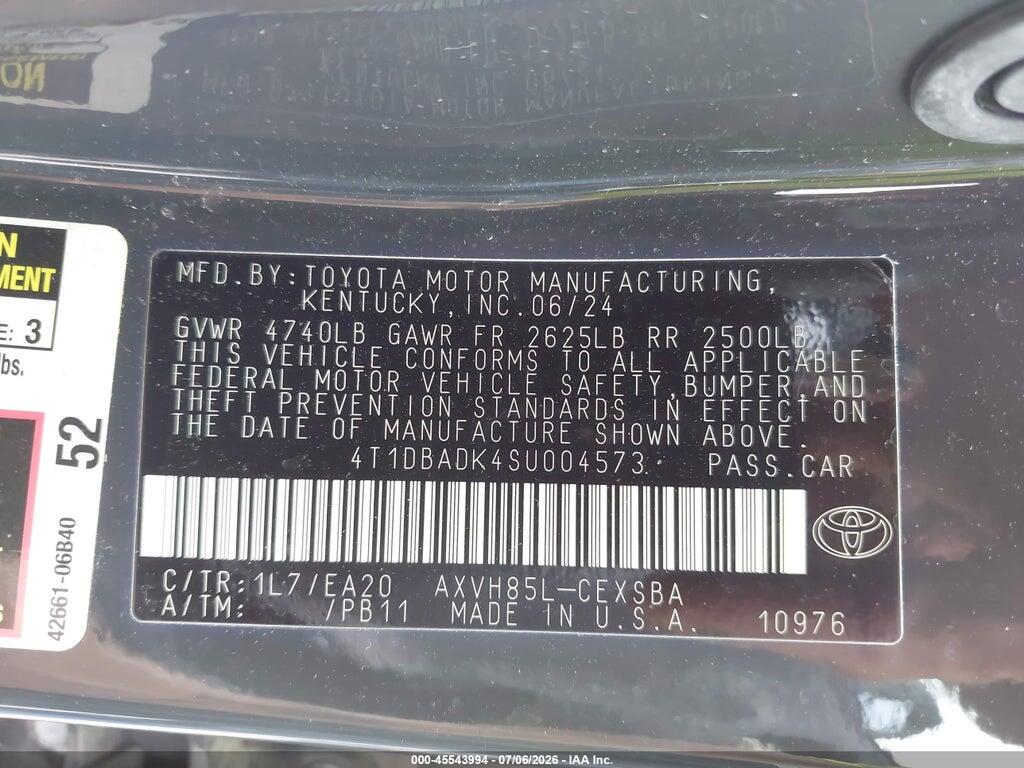 4T1DBADK4SU004573 2025 TOYOTA CAMRY photo no. 9