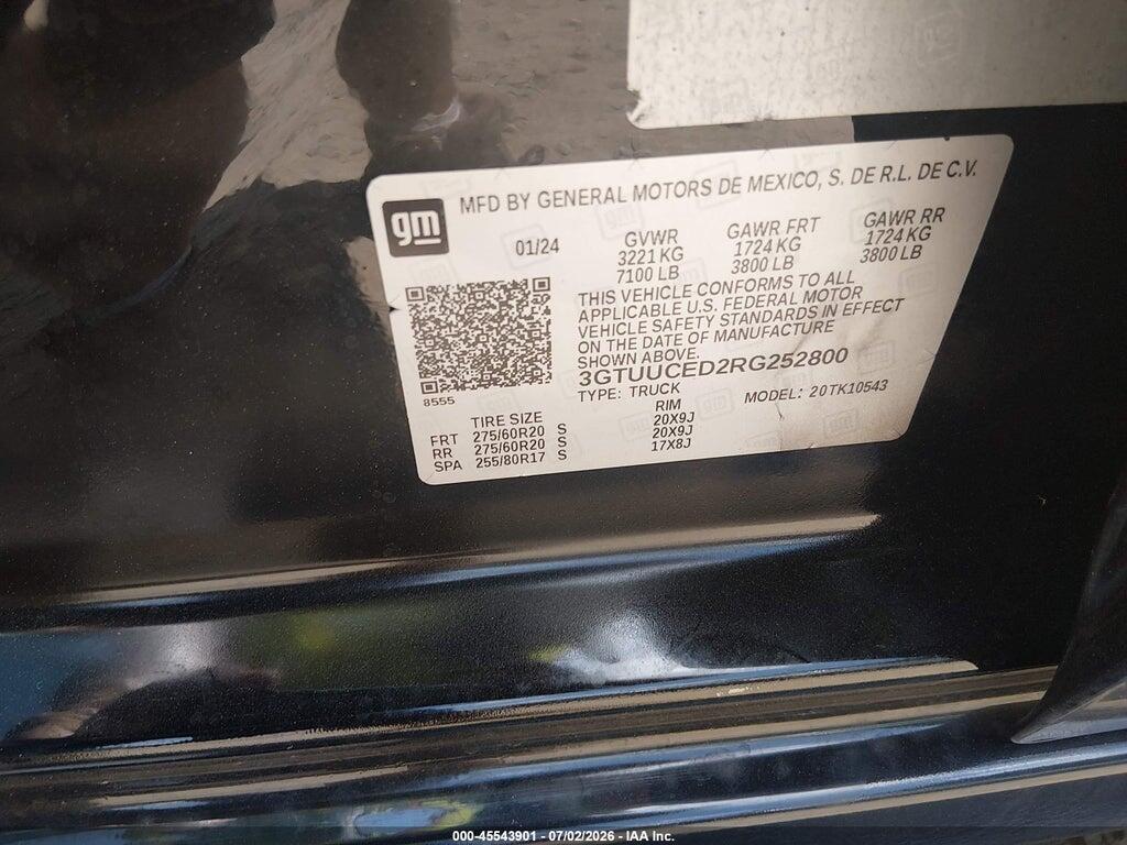 3GTUUCED2RG252800 2024 GMC SIERRA 1500 photo no. 9