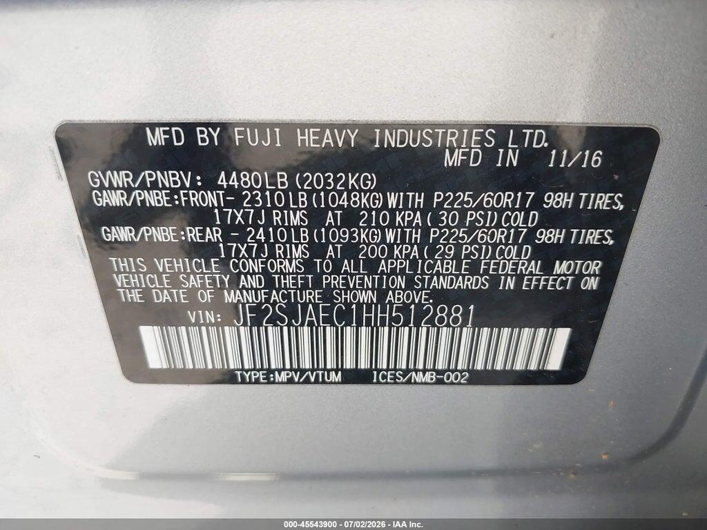 JF2SJAEC1HH512881 2017 SUBARU FORESTER photo no. 9