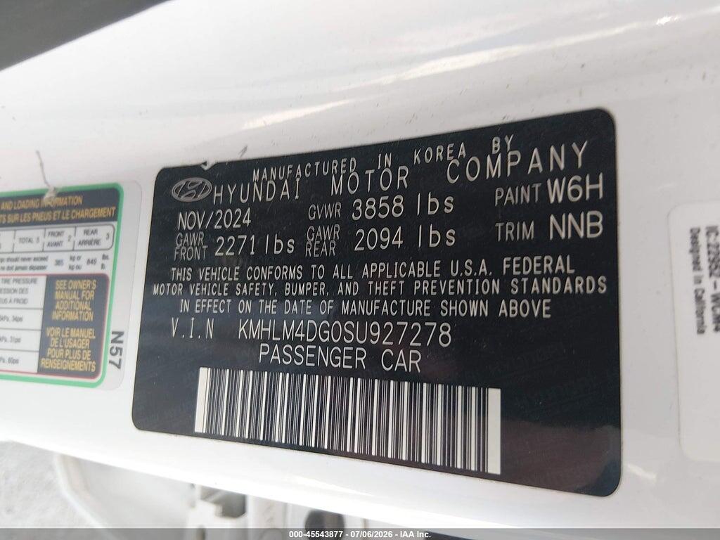 KMHLM4DG0SU927278 2025 HYUNDAI ELANTRA photo no. 9
