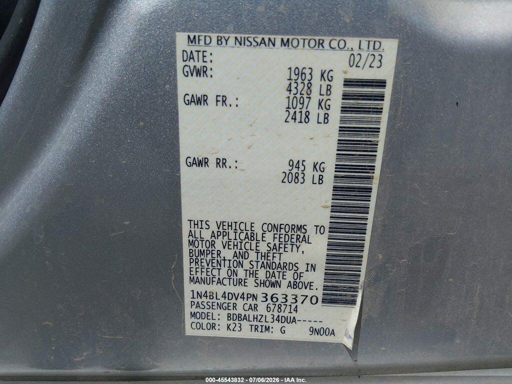 1N4BL4DV4PN363370 2023 NISSAN ALTIMA photo no. 9