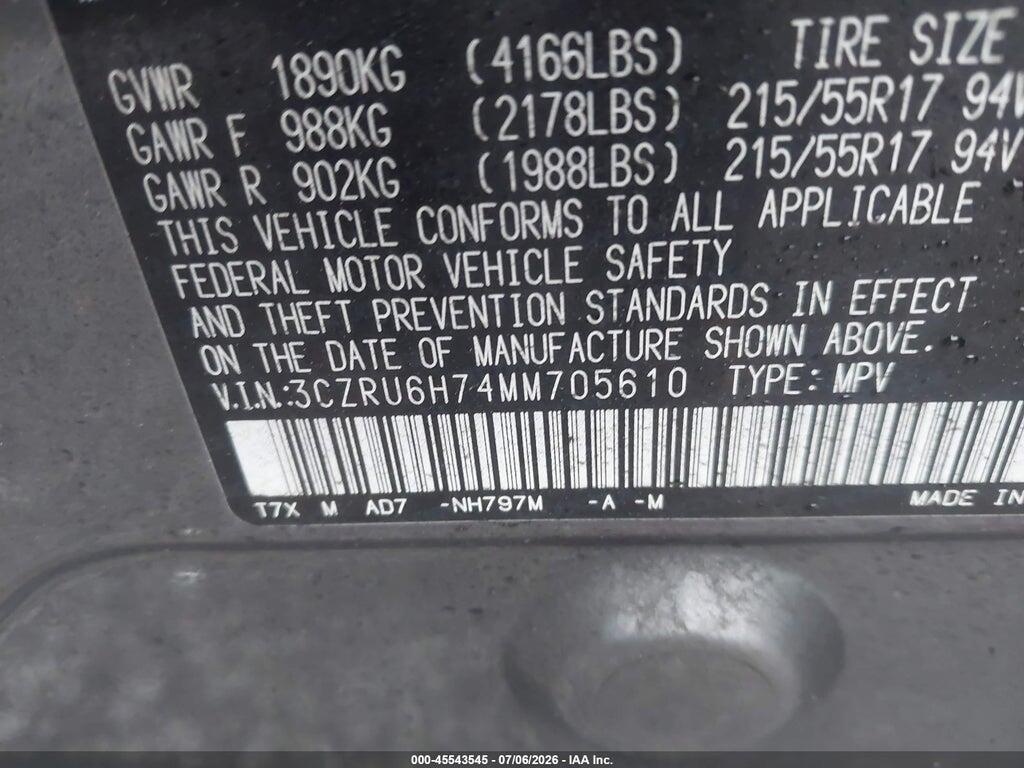 3CZRU6H74MM705610 2021 HONDA HR-V photo no. 9