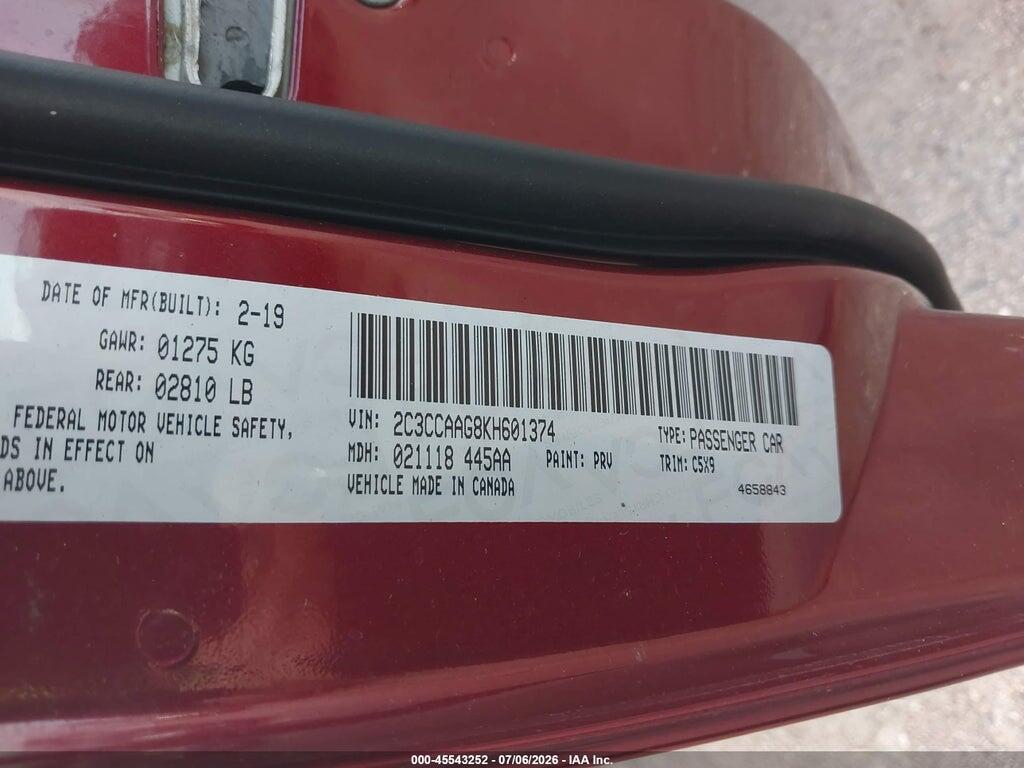 2C3CCAAG8KH601374 2019 CHRYSLER 300 photo no. 9