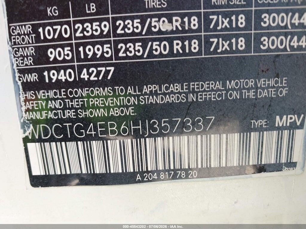 WDCTG4EB6HJ357337 2017 MERCEDES-BENZ GLA photo no. 9