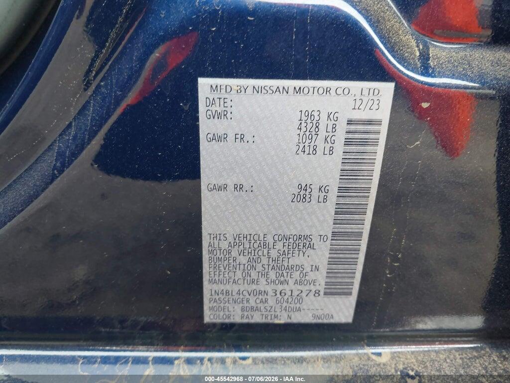 1N4BL4CV0RN361278 2024 NISSAN ALTIMA photo no. 9