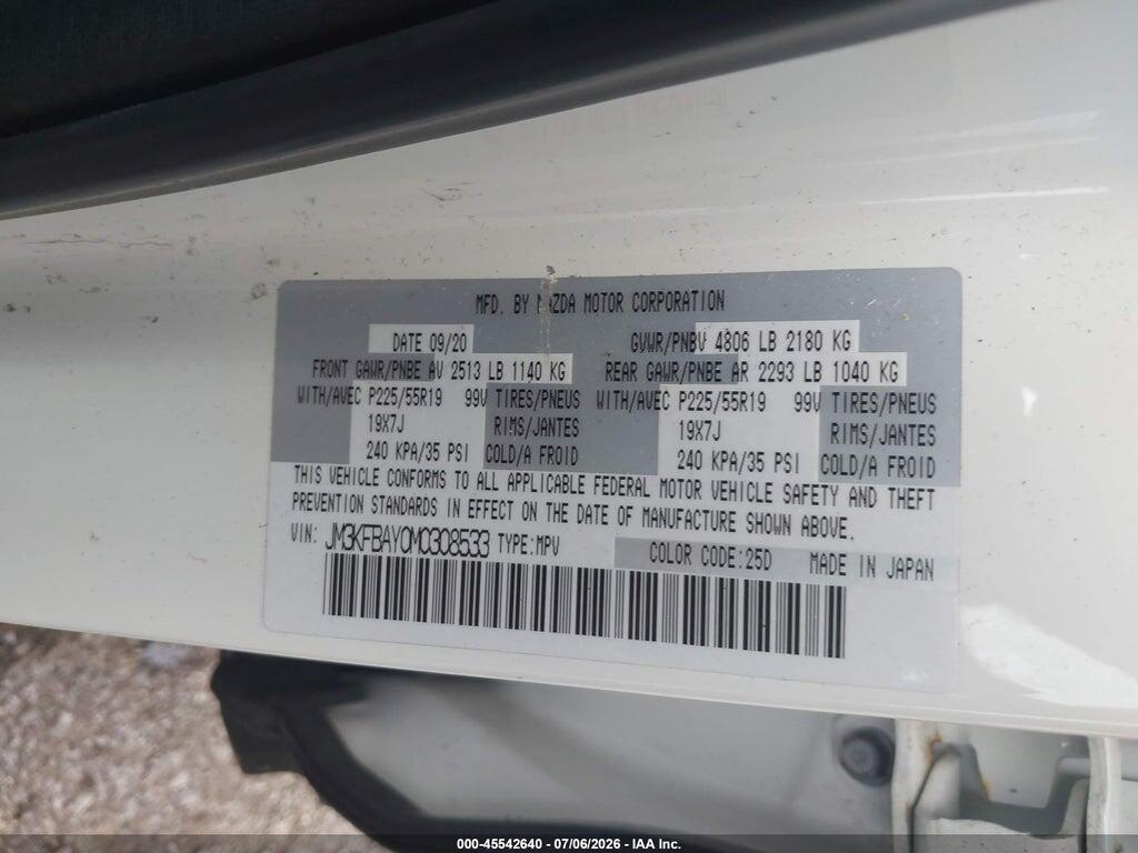 JM3KFBAY0M0308533 2021 MAZDA CX-5 photo no. 9