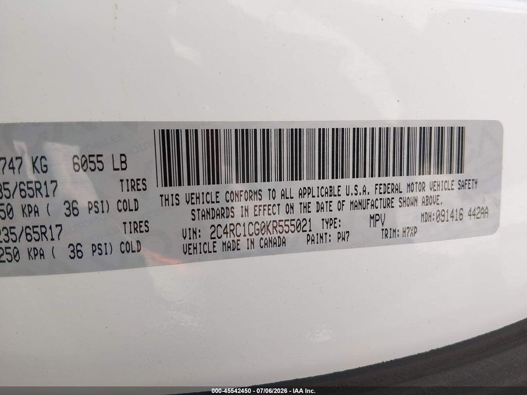 2C4RC1CG0KR555021 2019 CHRYSLER PACIFICA photo no. 9