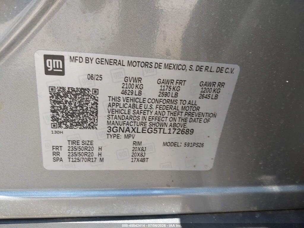 3GNAXLEG5TL172689 2026 CHEVROLET EQUINOX photo no. 9