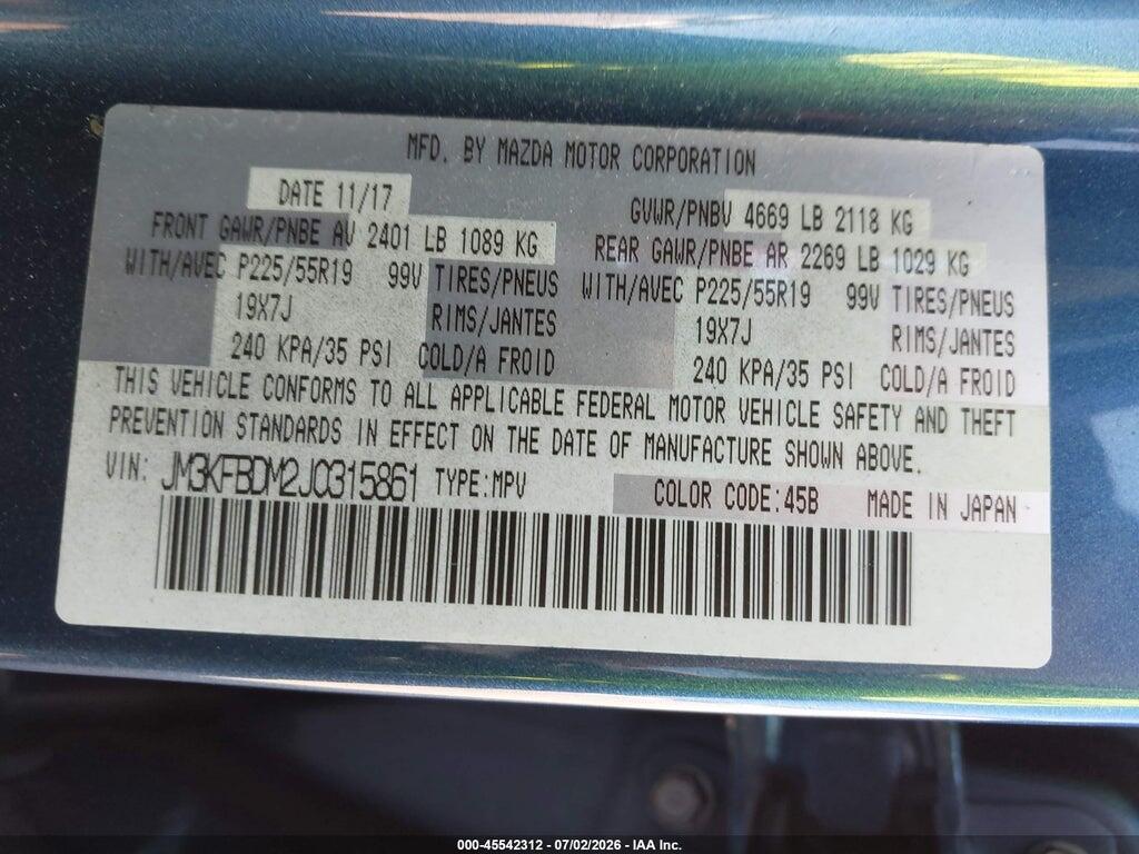 JM3KFBDM2J0315861 2018 MAZDA CX-5 photo no. 9