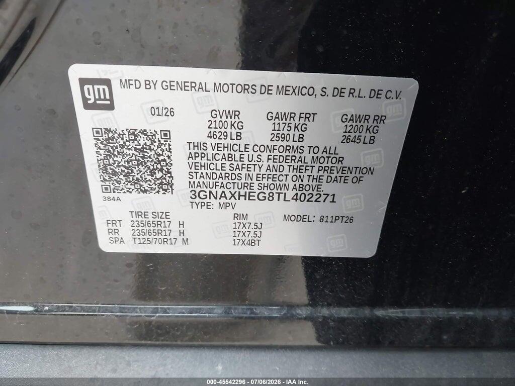3GNAXHEG8TL402271 2026 CHEVROLET EQUINOX photo no. 9