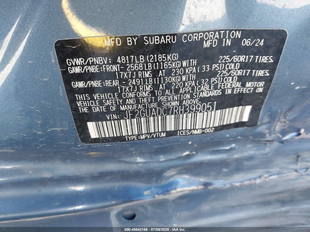 JF2GUADC7RH399051 2024 SUBARU CROSSTREK photo no. 9