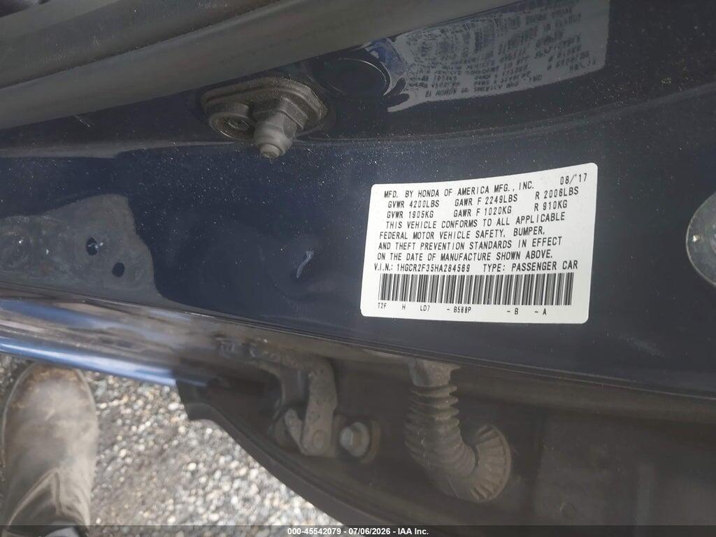 1HGCR2F35HA284569 2017 HONDA ACCORD photo no. 9