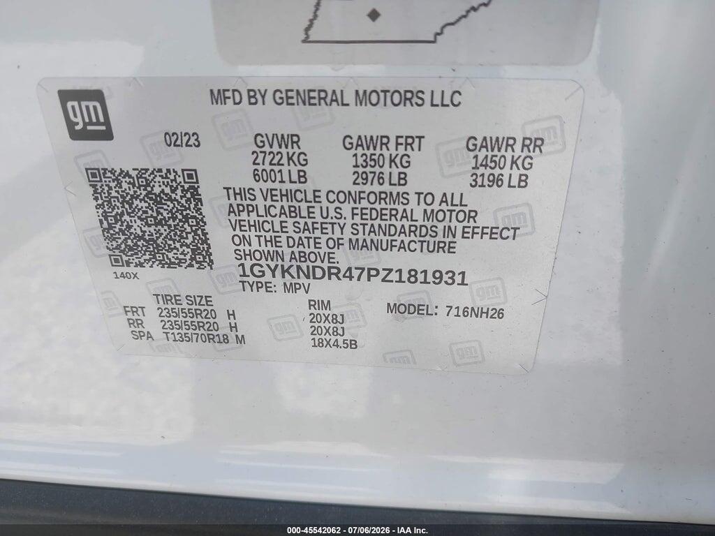 1GYKNDR47PZ181931 2023 CADILLAC XT5 photo no. 9