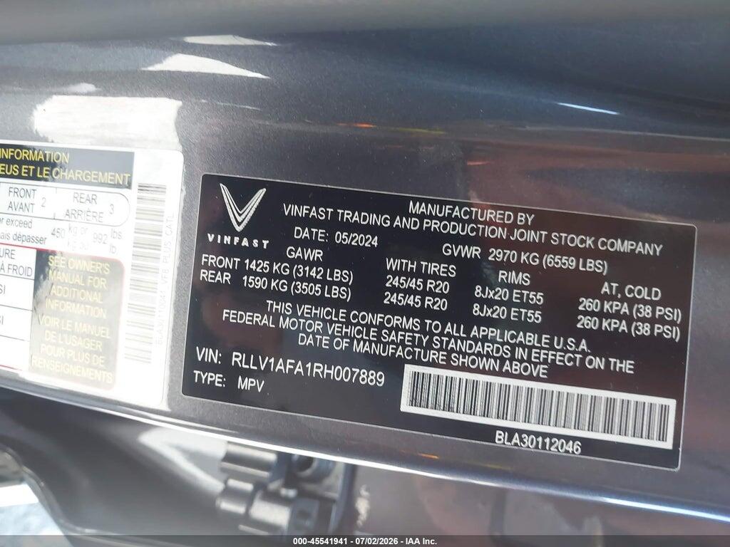 RLLV1AFA1RH007889 2024 VINFAST VF 8 photo no. 9