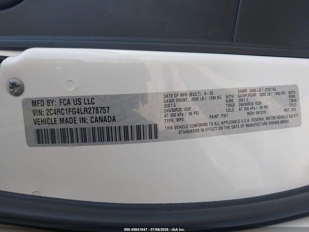2C4RC1FG4LR278757 2020 CHRYSLER PACIFICA photo no. 9