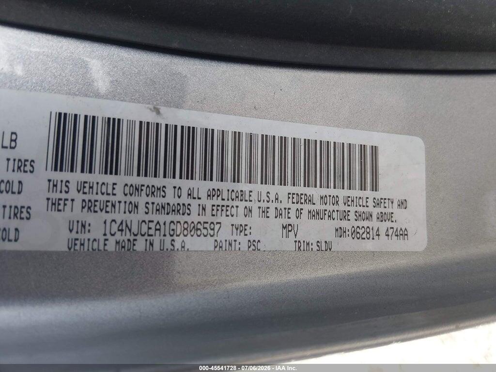 1C4NJCEA1GD806597 2016 JEEP COMPASS photo no. 9