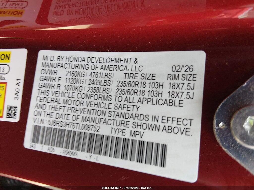 5J6RS3H76TL008752 2026 HONDA CR-V photo no. 9