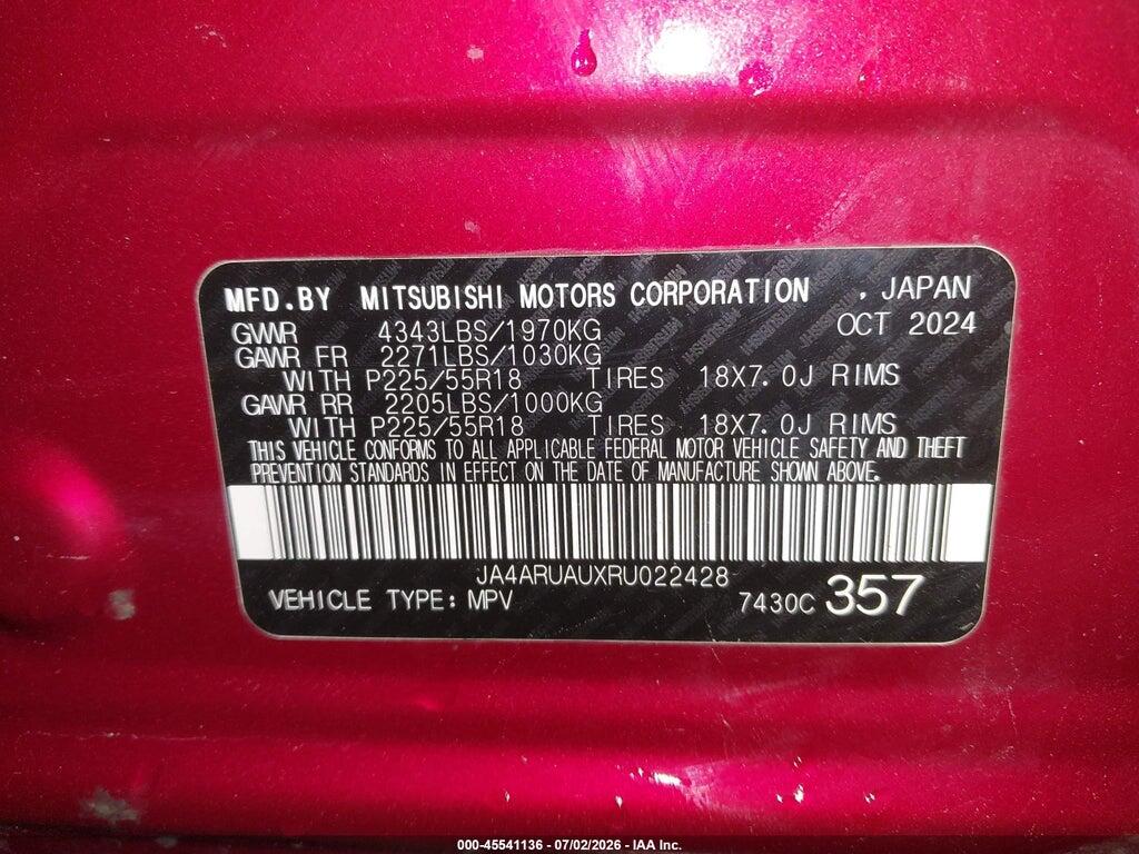 JA4ARUAUXRU022428 2024 MITSUBISHI OUTLANDER SPORT photo no. 9