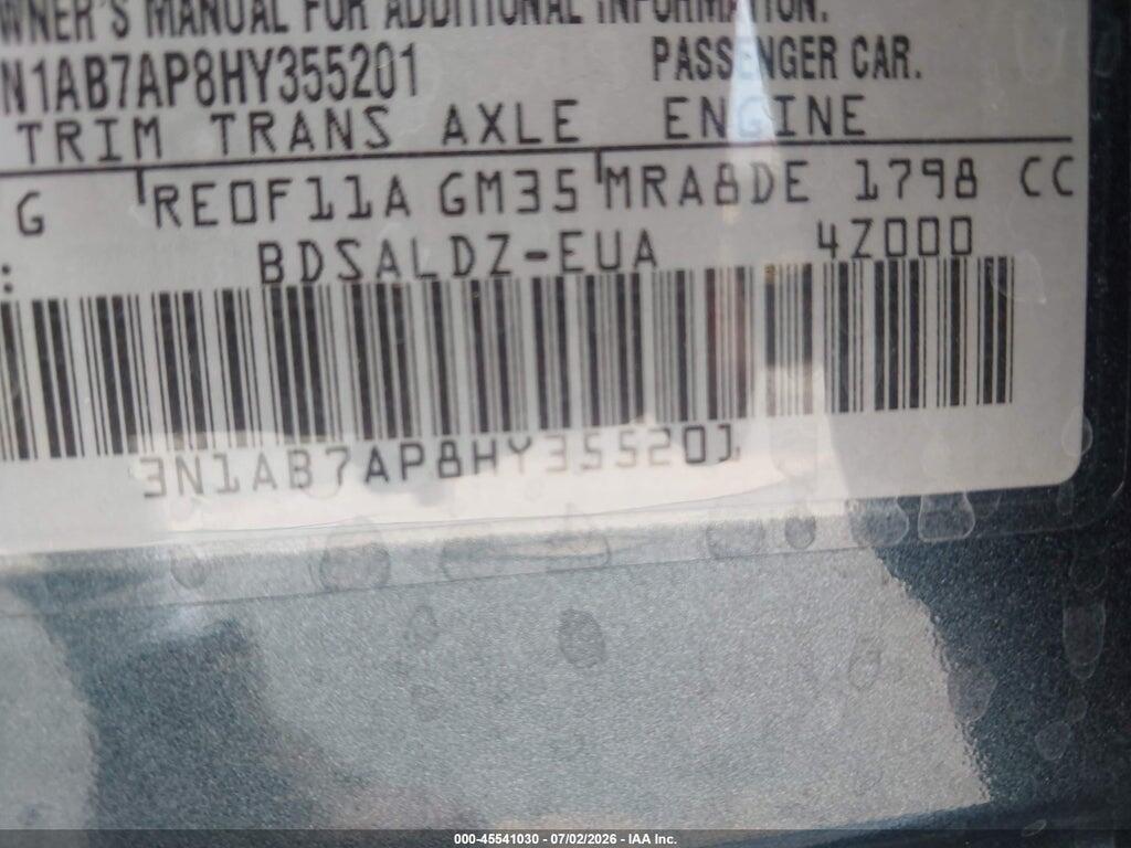 3N1AB7AP8HY355201 2017 NISSAN SENTRA photo no. 9