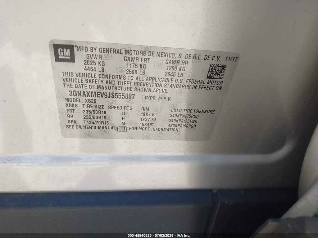 3GNAXMEV9JS555087 2018 CHEVROLET EQUINOX photo no. 9