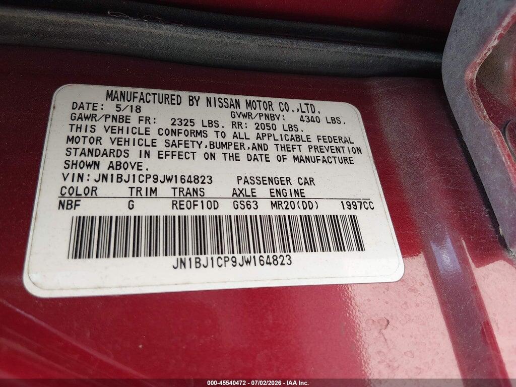 JN1BJ1CP9JW164823 2018 NISSAN ROGUE SPORT photo no. 9
