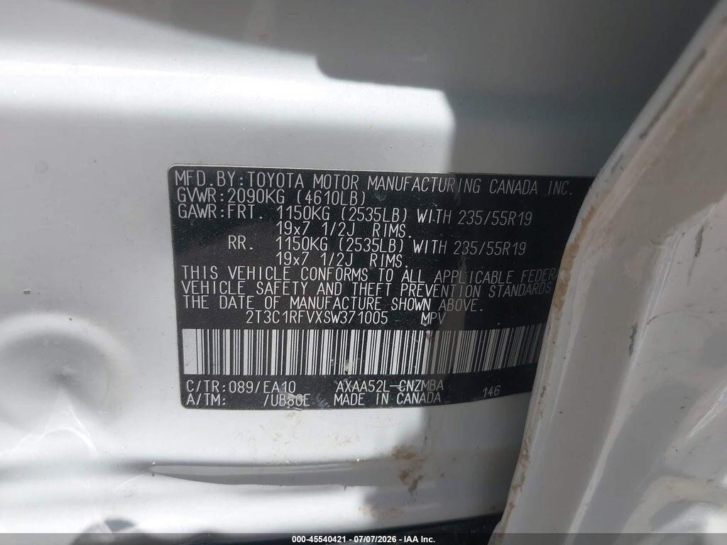 2T3C1RFVXSW371005 2025 TOYOTA RAV4 photo no. 9
