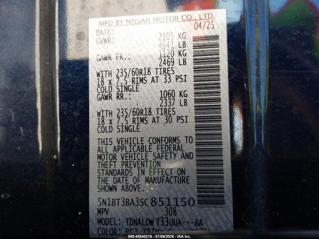 5N1BT3BA3SC851150 2025 NISSAN ROGUE photo no. 9