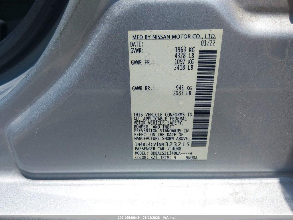 1N4BL4CV1NN323715 2022 NISSAN ALTIMA photo no. 9