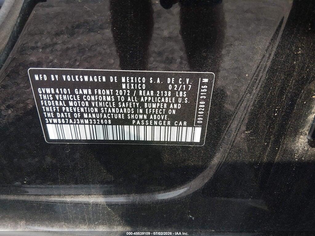 3VWB67AJ3HM332608 2017 VOLKSWAGEN JETTA photo no. 9