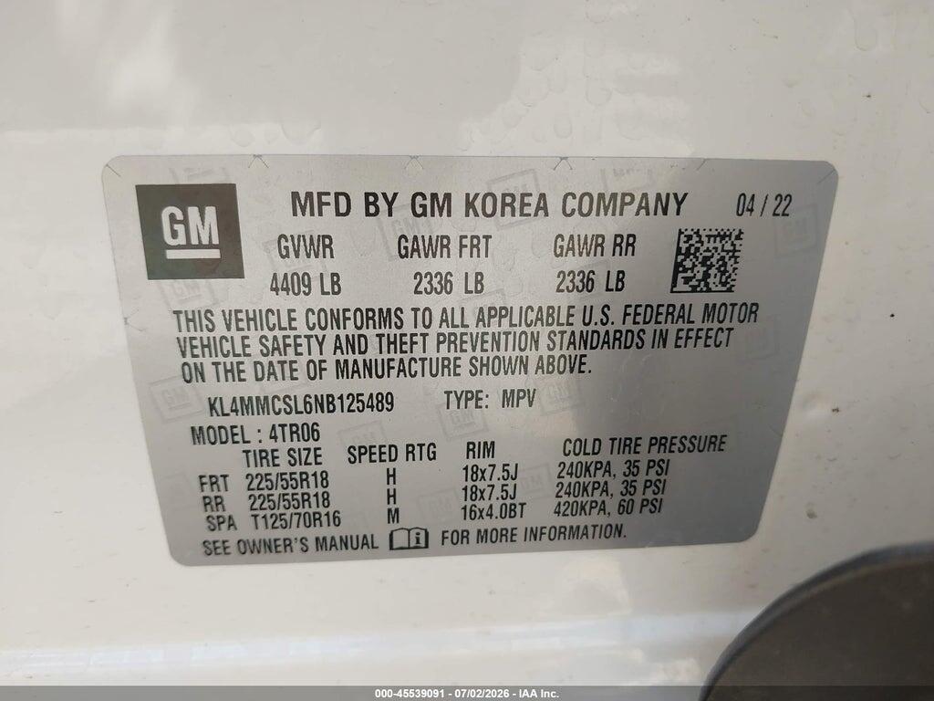 KL4MMCSL6NB125489 2022 BUICK ENCORE GX photo no. 9