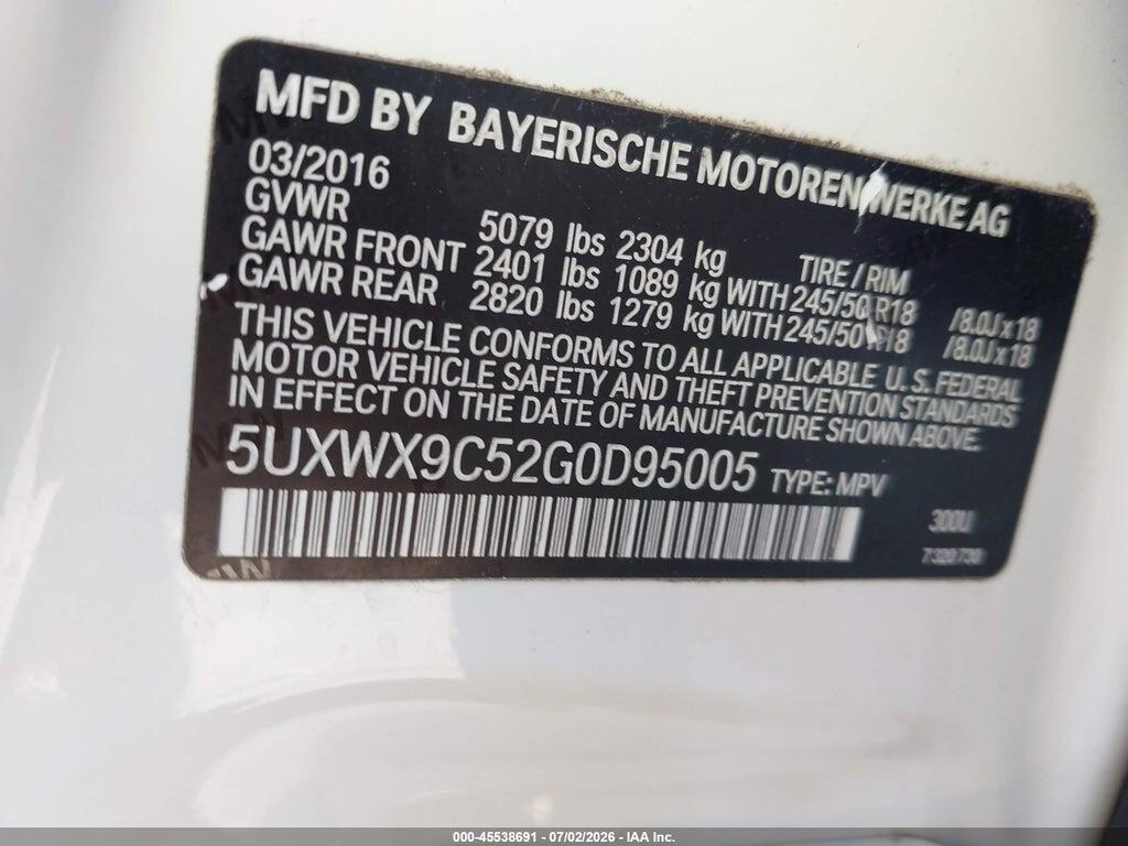 5UXWX9C52G0D95005 2016 BMW X3 photo no. 9