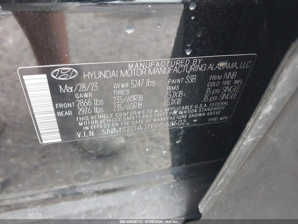 5NMS2DAJ7PH568502 2023 HYUNDAI SANTA FE photo no. 9