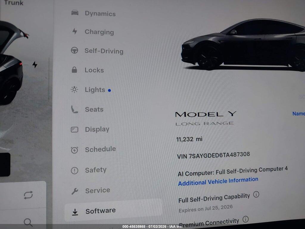 7SAYGDED6TA487308 2026 TESLA MODEL Y photo no. 7