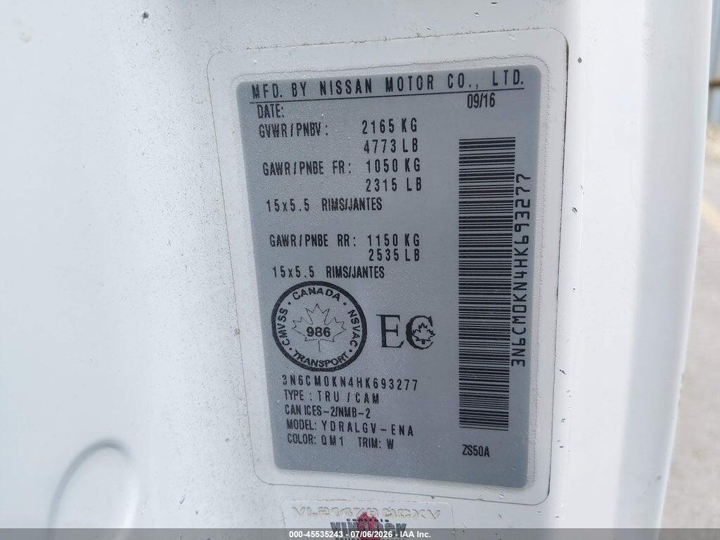 3N6CM0KN4HK693277 2017 NISSAN NV200 photo no. 9