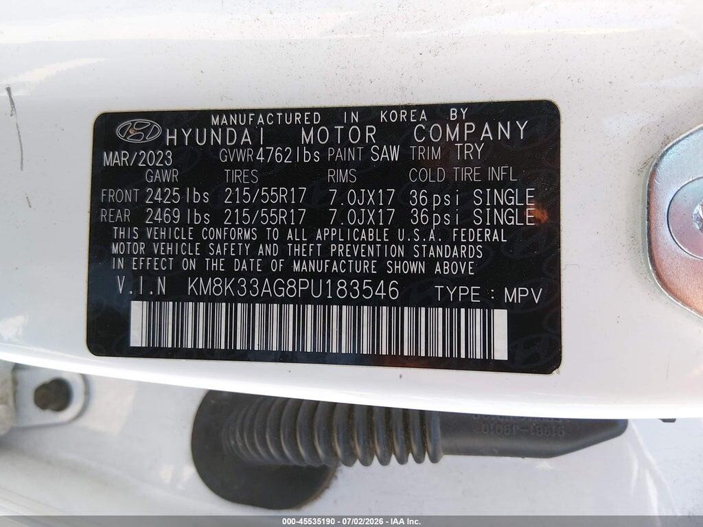 KM8K33AG8PU183546 2023 HYUNDAI KONA ELECTRIC photo no. 9