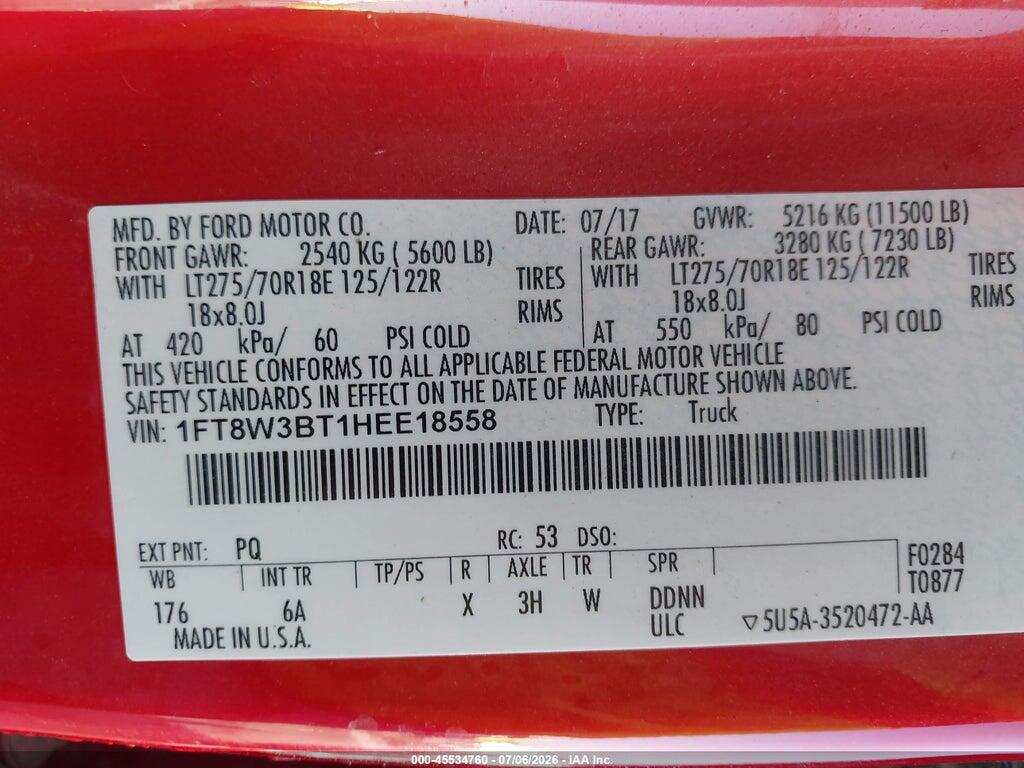 1FT8W3BT1HEE18558 2017 FORD F-350 photo no. 8