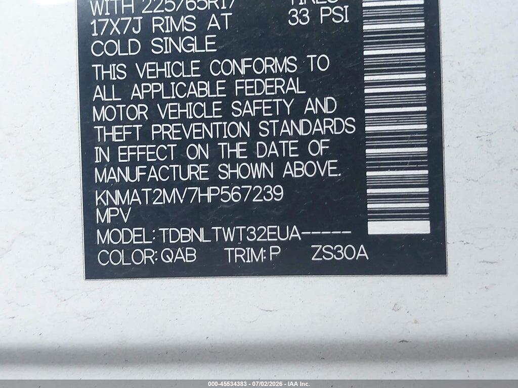 KNMAT2MV7HP567239 2017 NISSAN ROGUE photo no. 9