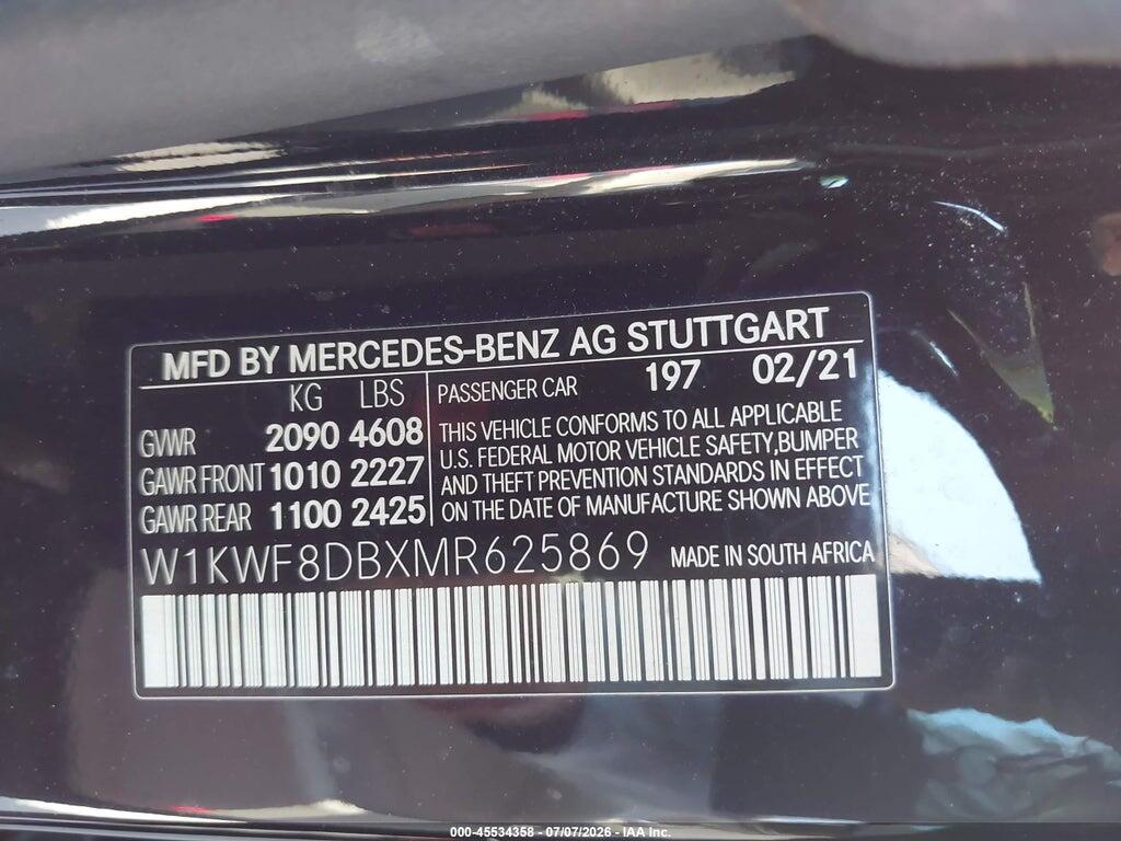 W1KWF8DBXMR625869 2021 MERCEDES-BENZ C 300 photo no. 9