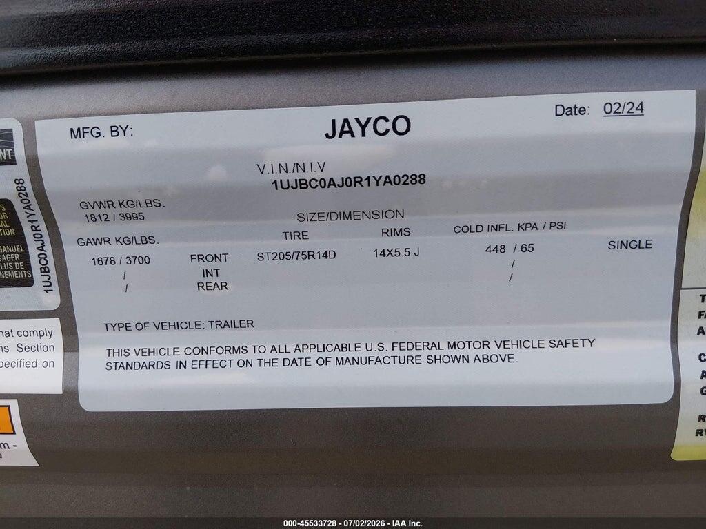 1UJBC0AJ0R1YA0288 2024 JAYCO JAYFL184BH photo no. 9