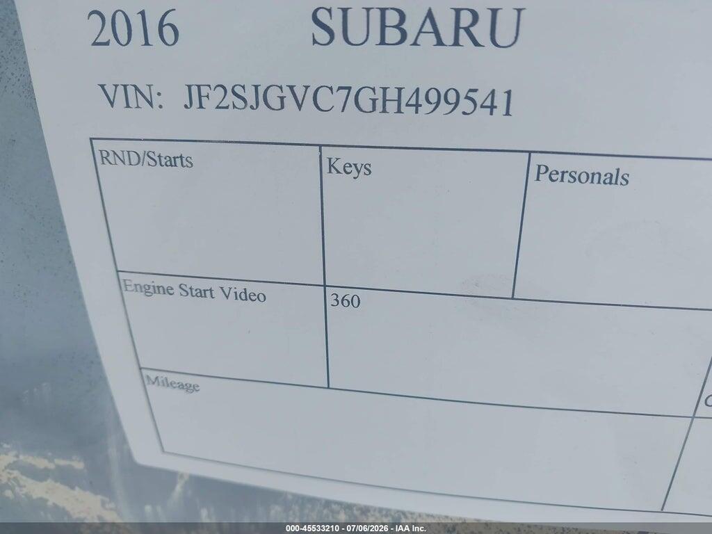 JF2SJGVC7GH499541 2016 SUBARU FORESTER photo no. 9