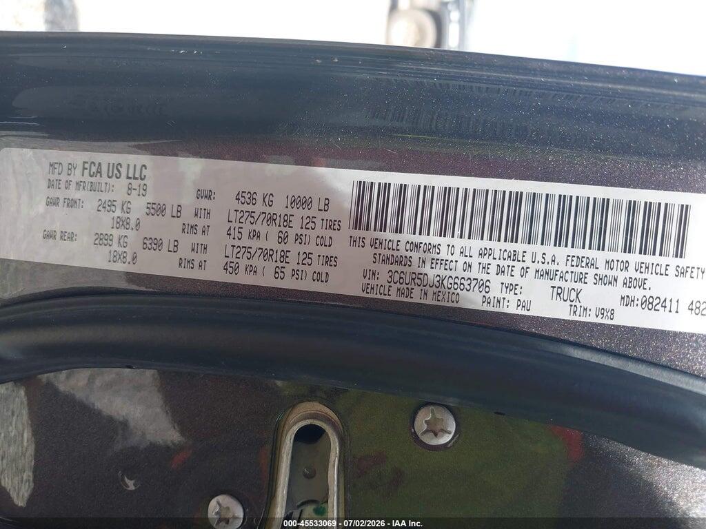 3C6UR5DJ3KG663706 2019 RAM 2500 photo no. 9