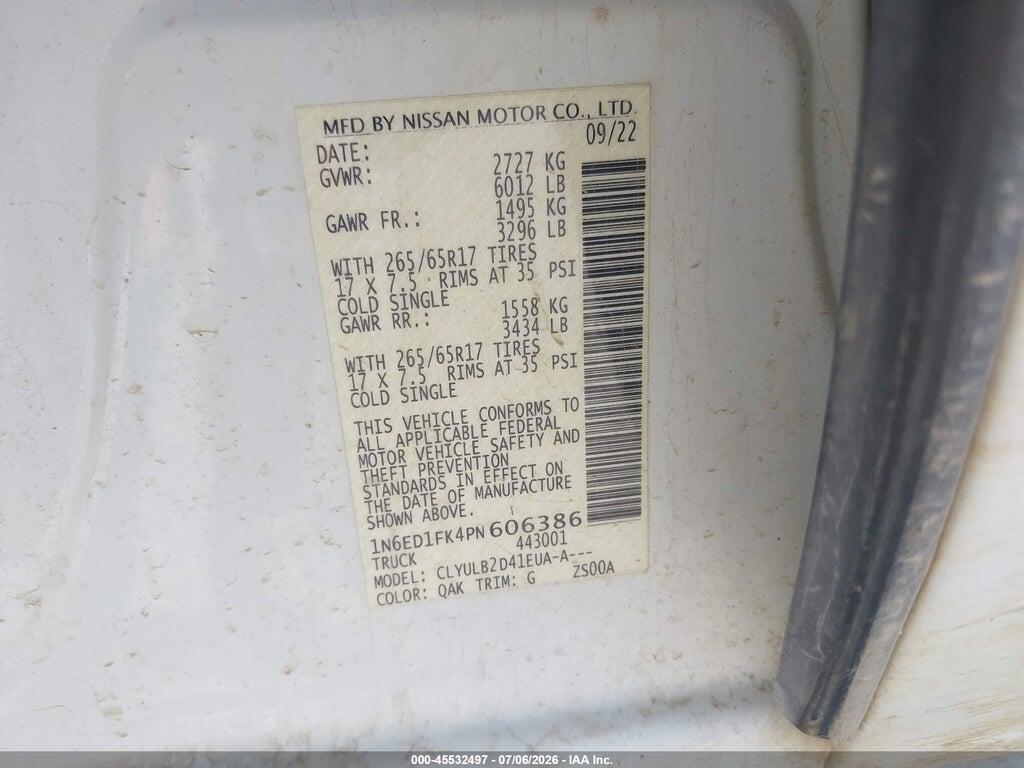 1N6ED1FK4PN606386 2023 NISSAN FRONTIER photo no. 9