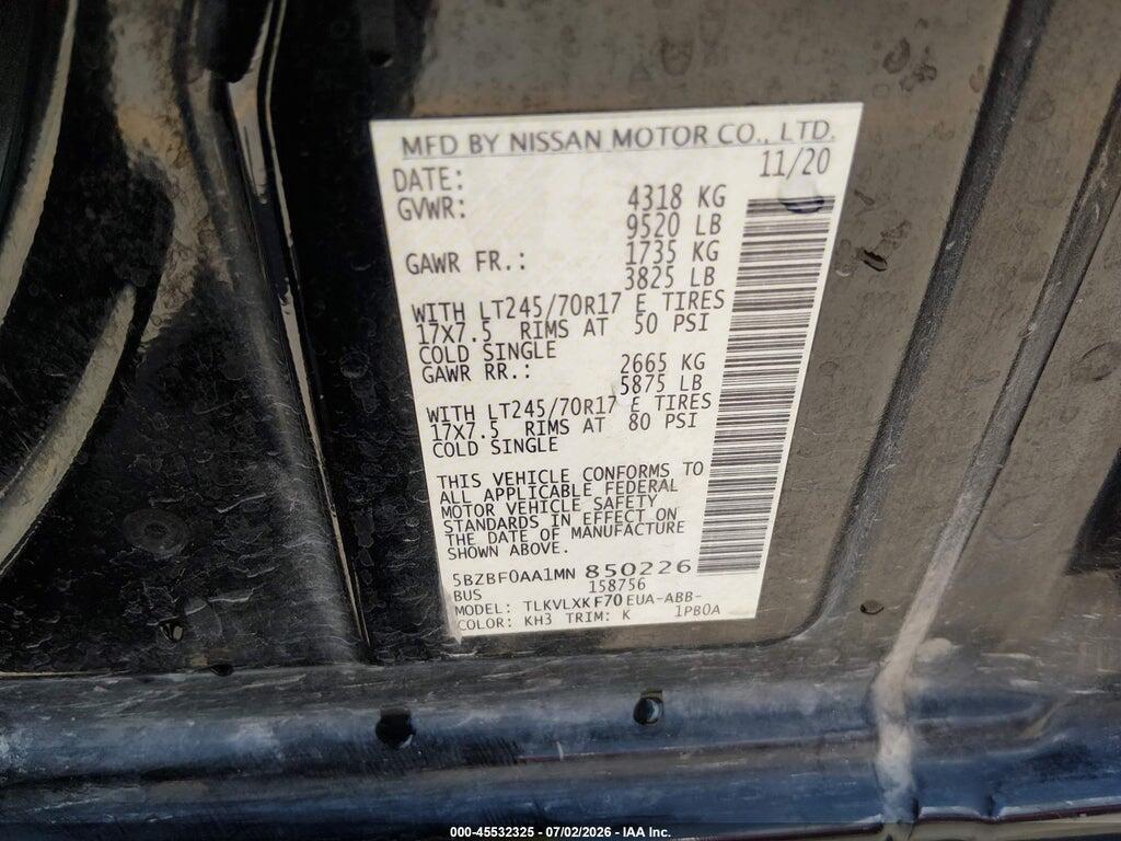 5BZBF0AA1MN850226 2021 NISSAN NV PASSENGER NV3500 HD photo no. 9