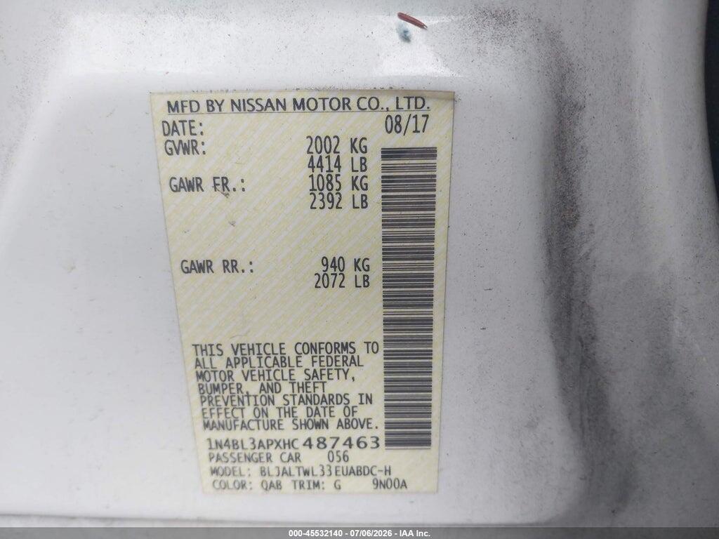 1N4BL3APXHC487463 2017 NISSAN ALTIMA photo no. 9