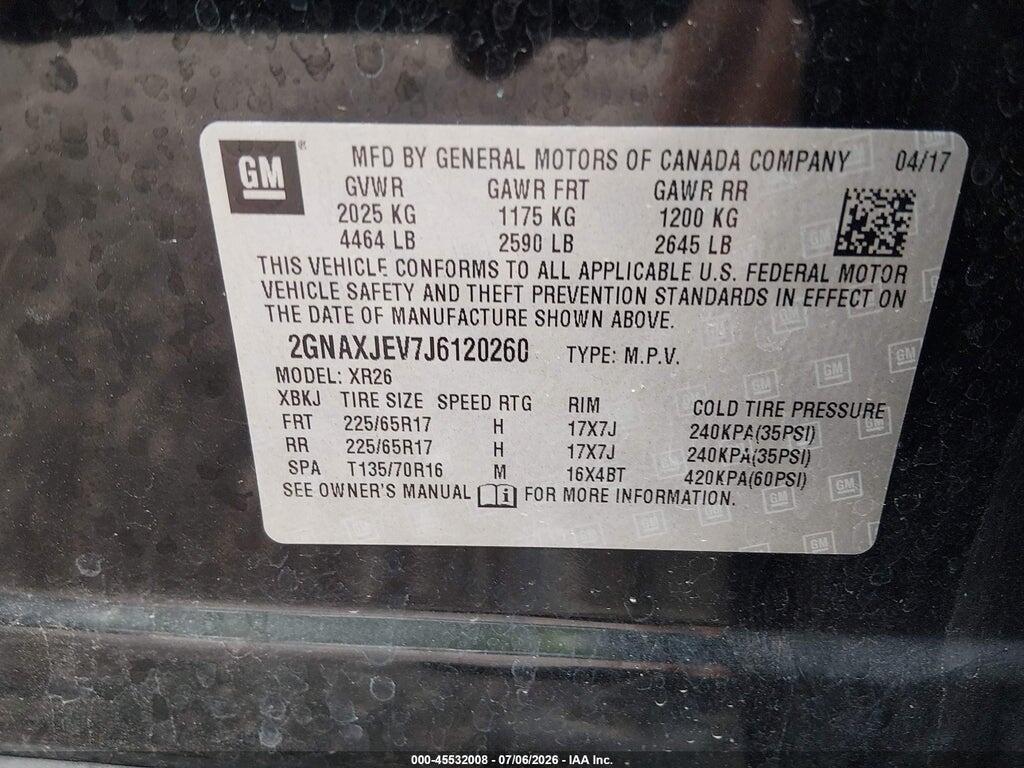 2GNAXJEV7J6120260 2018 CHEVROLET EQUINOX photo no. 9