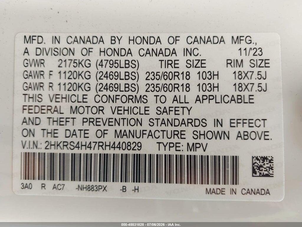 2HKRS4H47RH440829 2024 HONDA CR-V photo no. 9