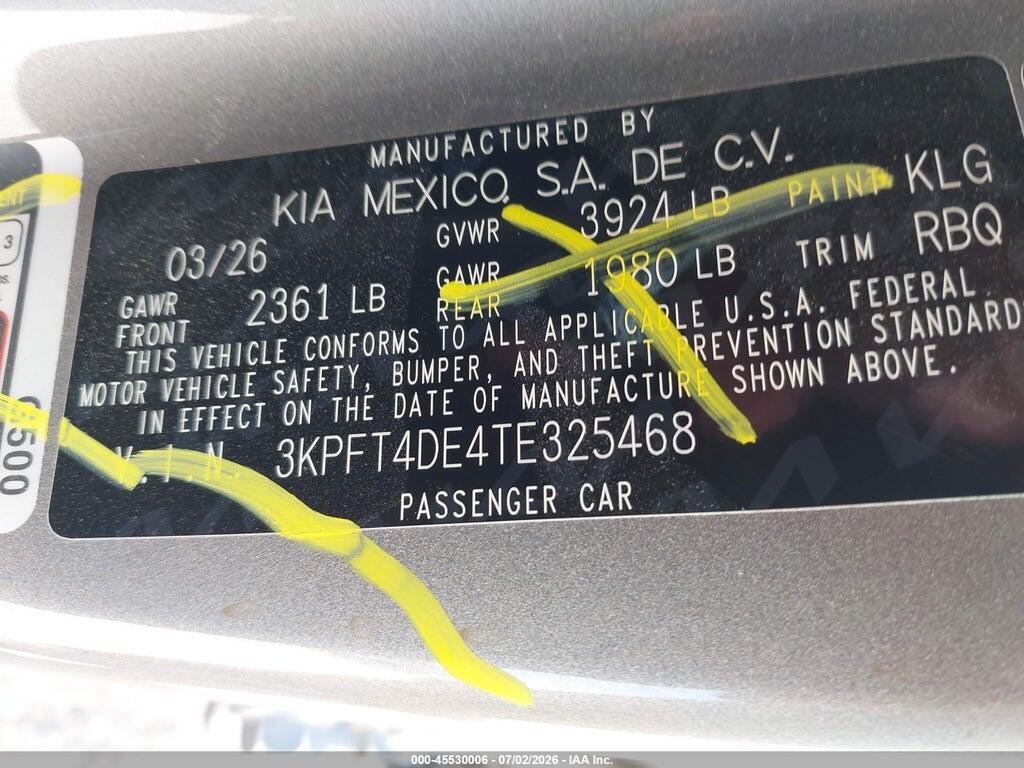 3KPFT4DE4TE325468 2026 KIA K4 photo no. 9